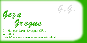 geza gregus business card